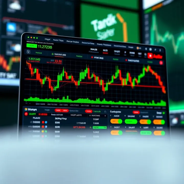 Digital trading platform interface showing binary options charts and asset selections