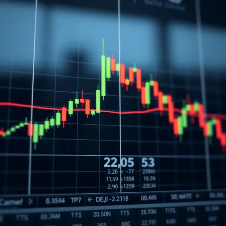 Technical chart highlighting doji candlestick combined with moving average indicator