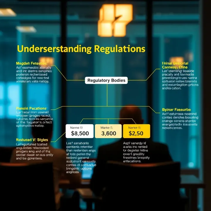 Diagram highlighting key regulatory bodies and criteria for selecting trustworthy binary options brokers