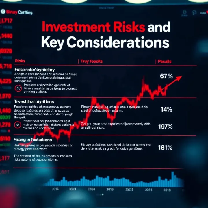 Chart depicting risks and key factors to consider before investing in binary options platforms
