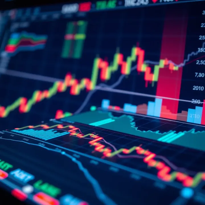 Abstract financial charts illustrating risk management and market trends