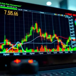 Chart depicting risk management strategies in binary options with highlighted zones and signals