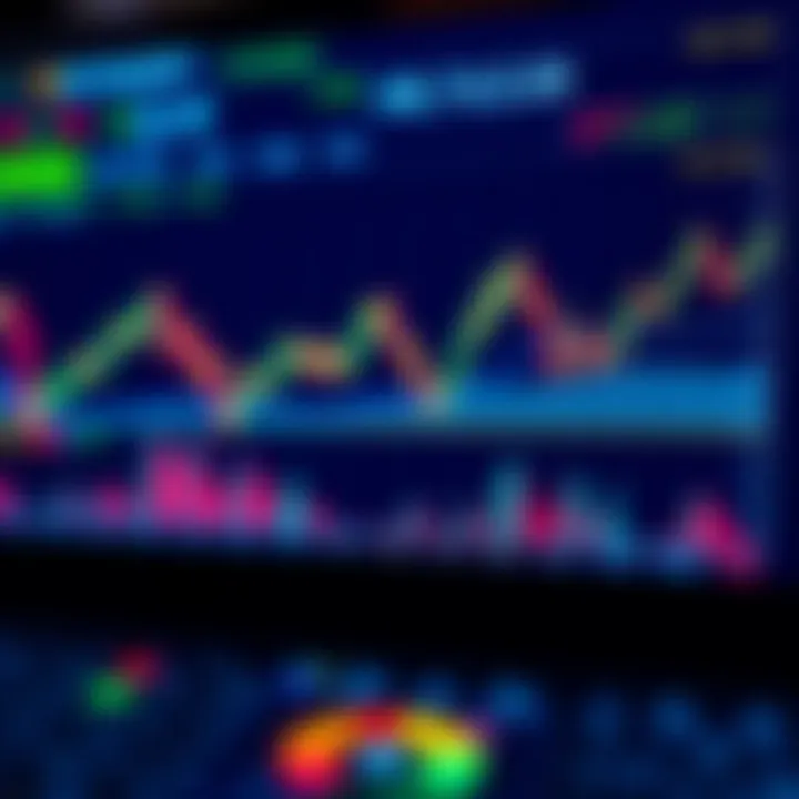 Illustration showing a digital platform with charts and currency symbols representing binary options trading in Brazil