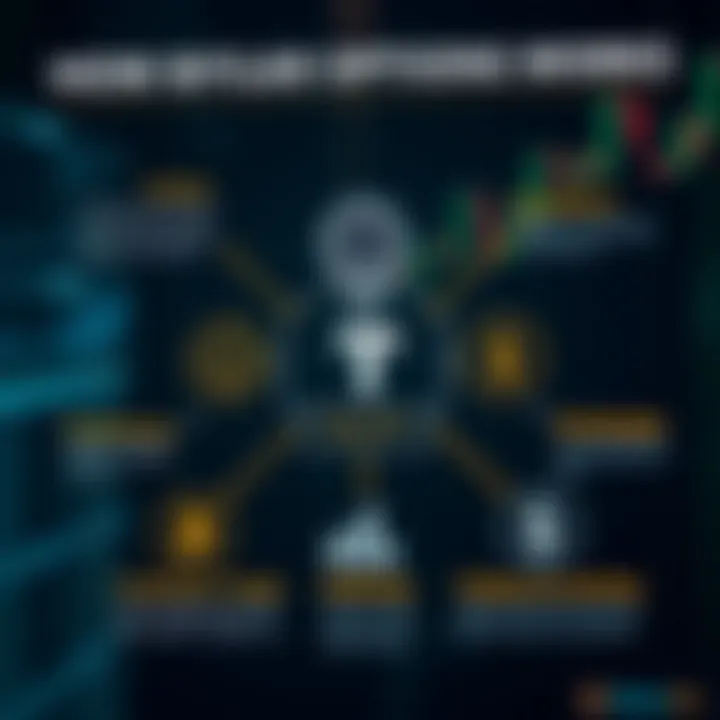 Diagram illustrating the basic mechanism of binary options trading with prediction outcomes