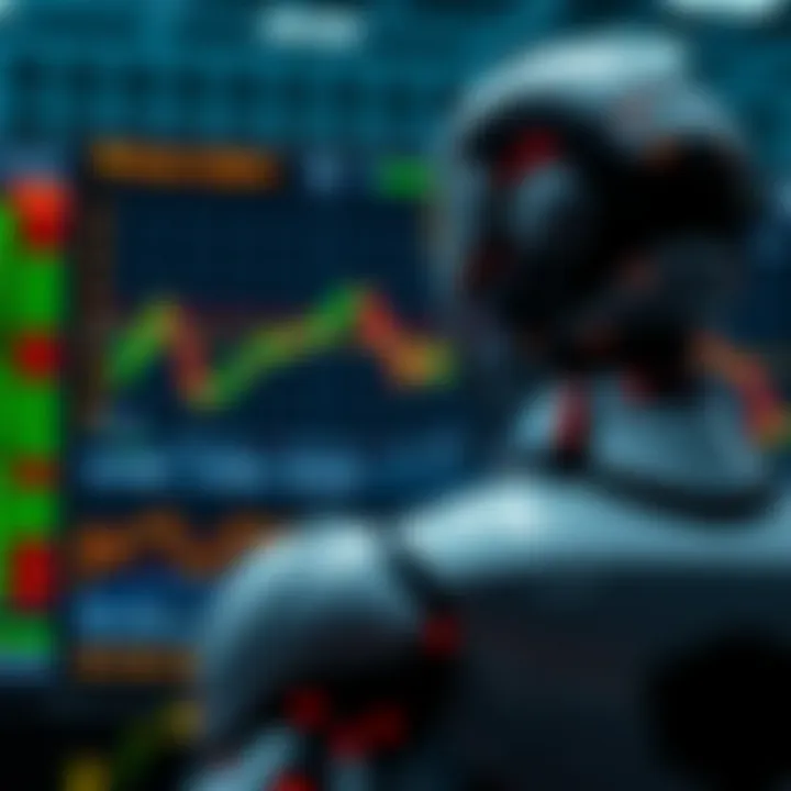 Digital interface displaying binary options trading with automated algorithm indicators