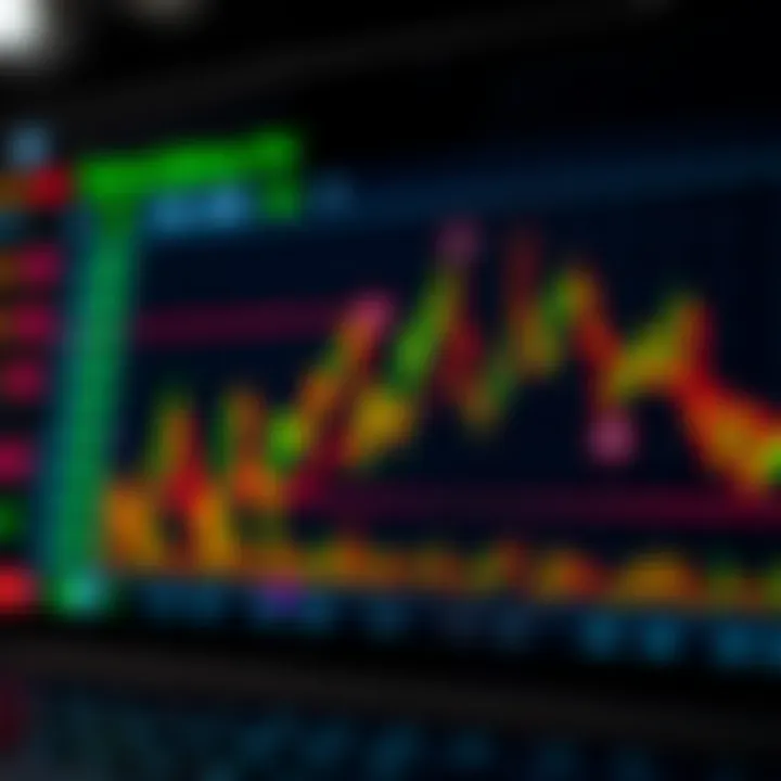Conceptual illustration of binary options trading with graphical interface showing financial data and decision points