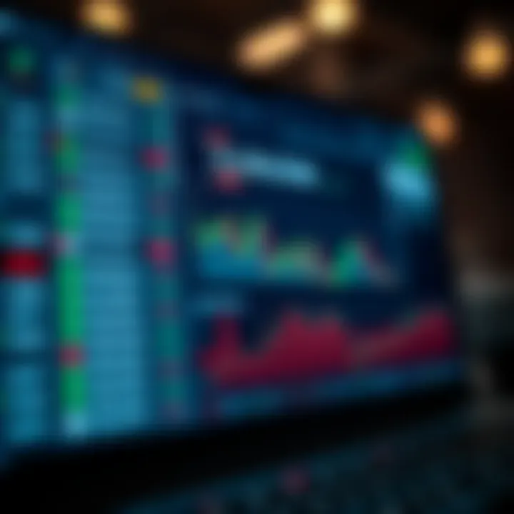 Illustration of a digital trading platform interface showing a demo account dashboard with clear balance and transaction history