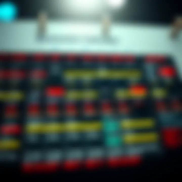 Financial calendar displaying key economic events and data releases for market analysis