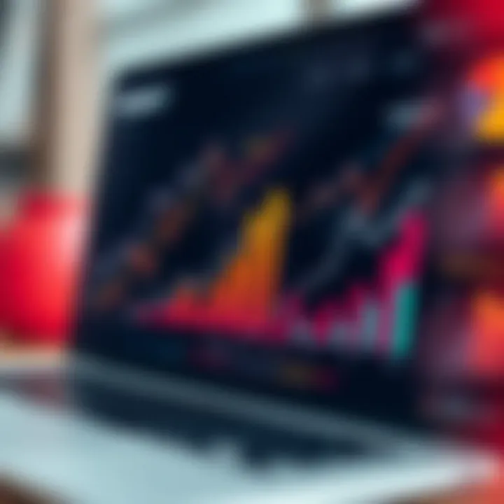 Graph showing market trends and competitive analysis with data points and growth indicators