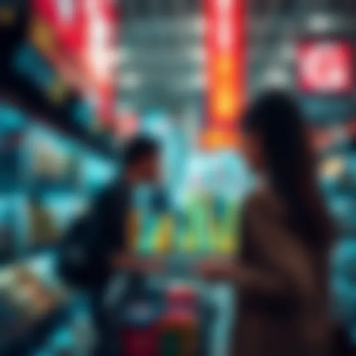 Visualization of consumer behavior trends with charts illustrating purchasing patterns and economic indicators