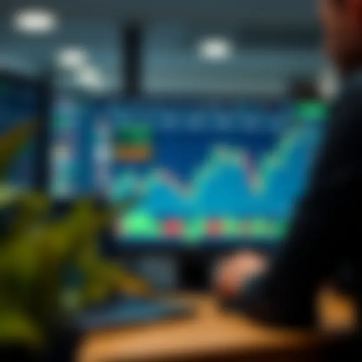 Demonstration of a forex trading platform showing virtual currency exchange rates