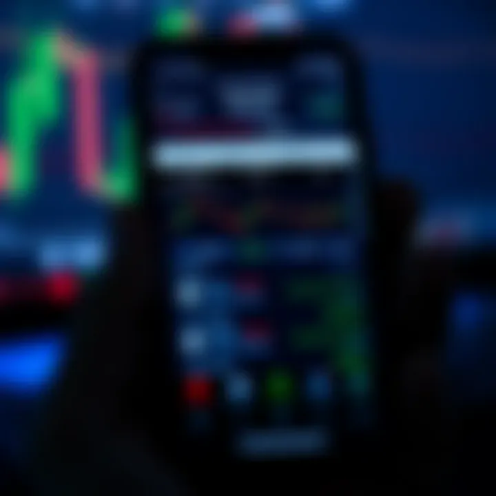 Mobile device screen showing interface of a copy trading application with trading options and user interactions