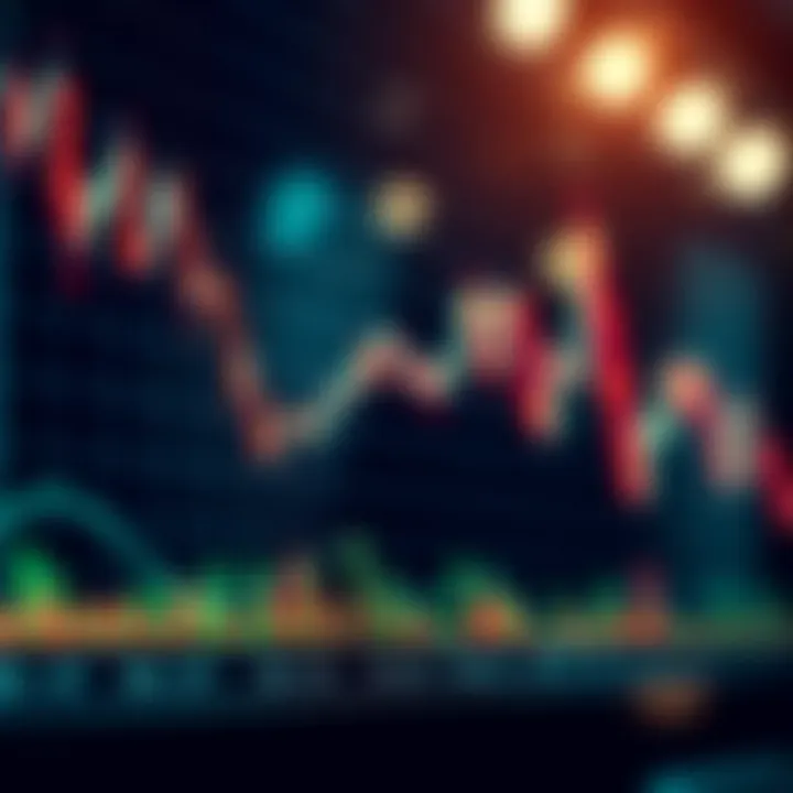 Graph displaying financial data with arrows indicating growth and decline representing copy trading dynamics