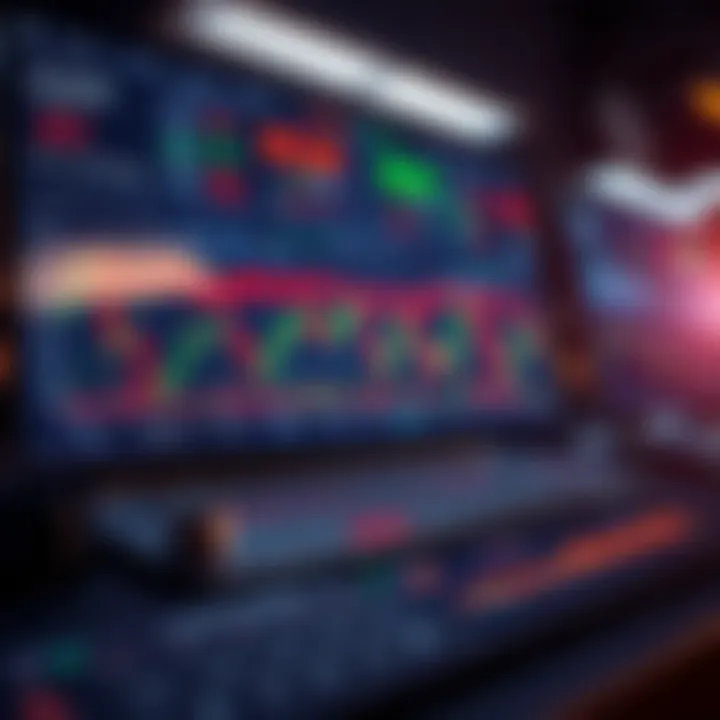 Illustration of trading platform with graphs and risk management tools