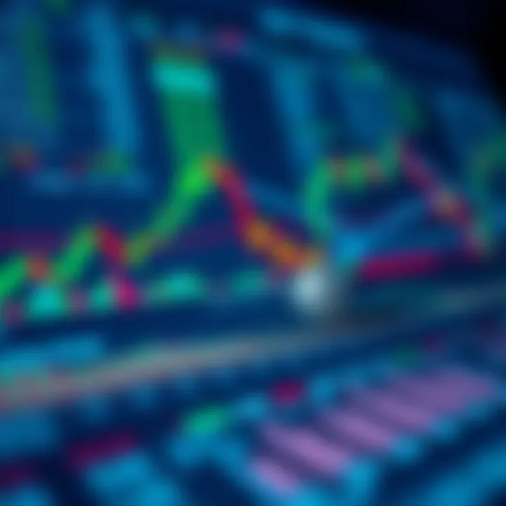 Illustration of financial market strategies with charts and trading indicators
