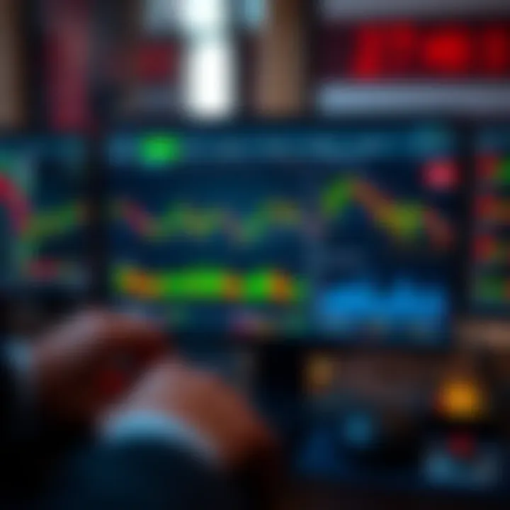 Digital interface displaying various tools and indicators used for analyzing market trends in day trading