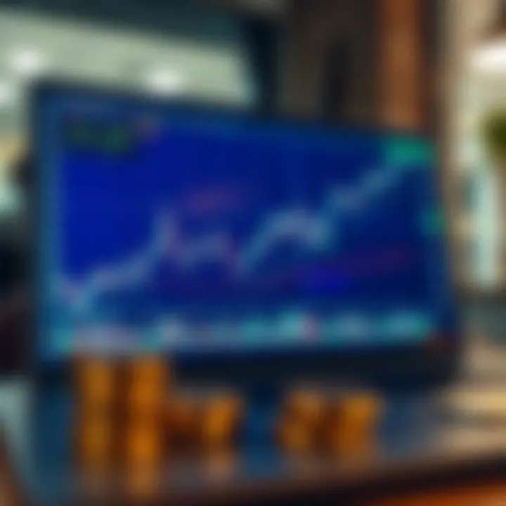 Graph displaying cryptocurrency price fluctuations over time with trading indicators