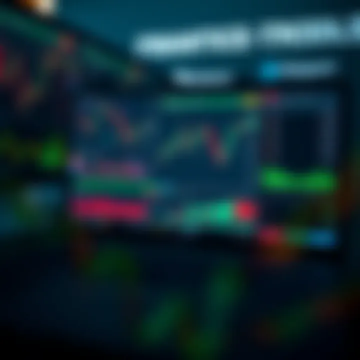 Set of financial tools including charts, indicators, and trading platforms on screen