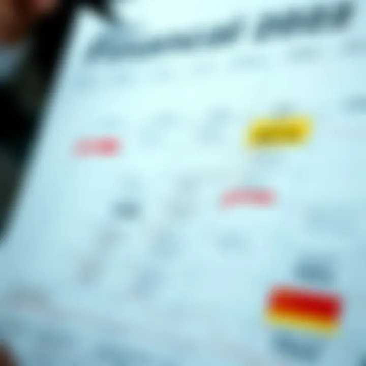 Calendar with financial events marked and economic indicators highlighted