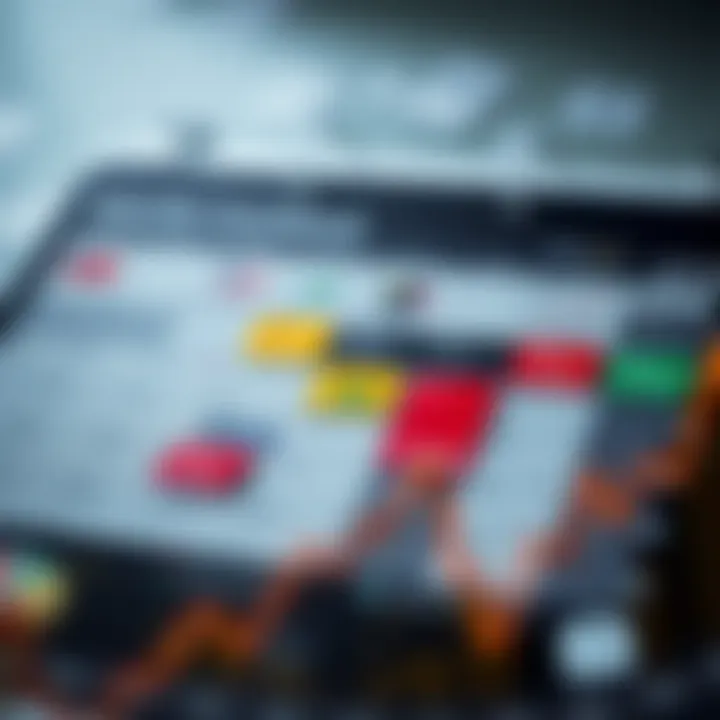 Calendar with financial icons representing key economic events and indicators