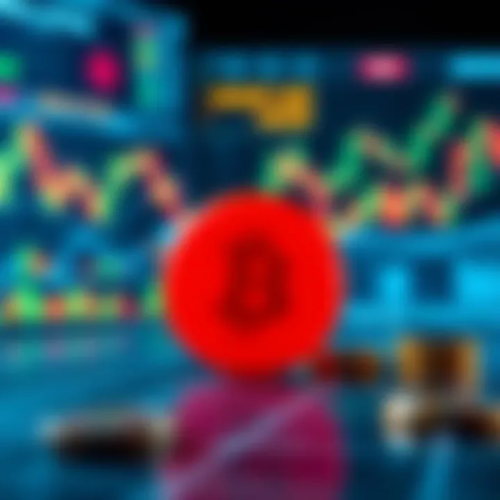 Illustration of binary options trading principles with charts and financial icons