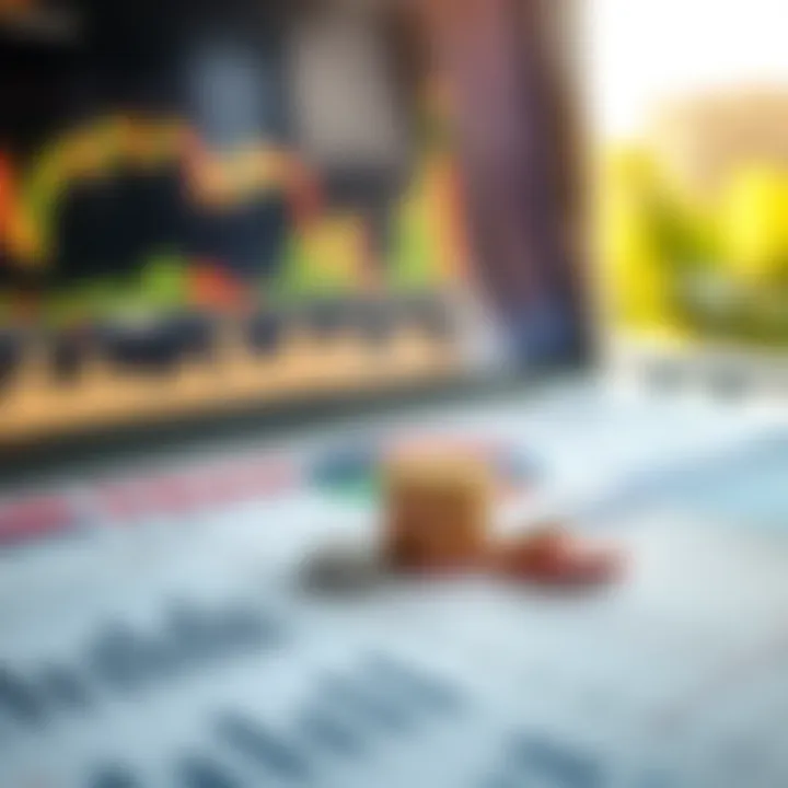 Illustration of investment strategies with charts and economic data