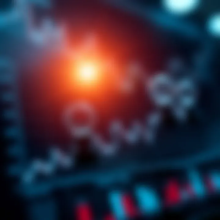 Market analysis graph with data points and trend lines illustrating business insights