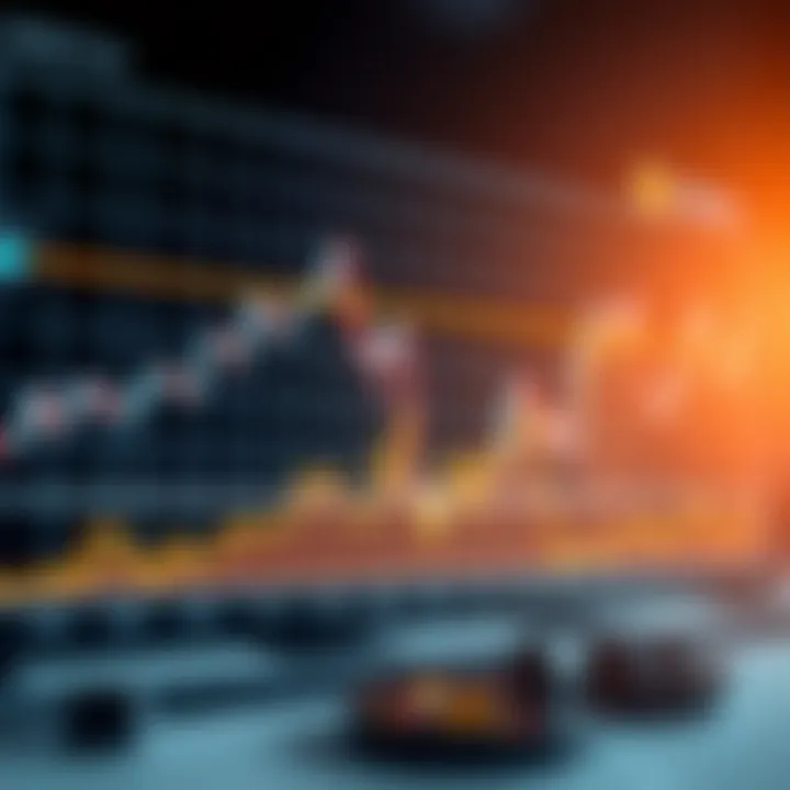 Graph showing market analysis with data points and trend lines