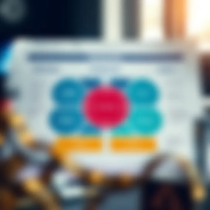 Marketing plan framework highlighting key components like target audience, goals, and tactics