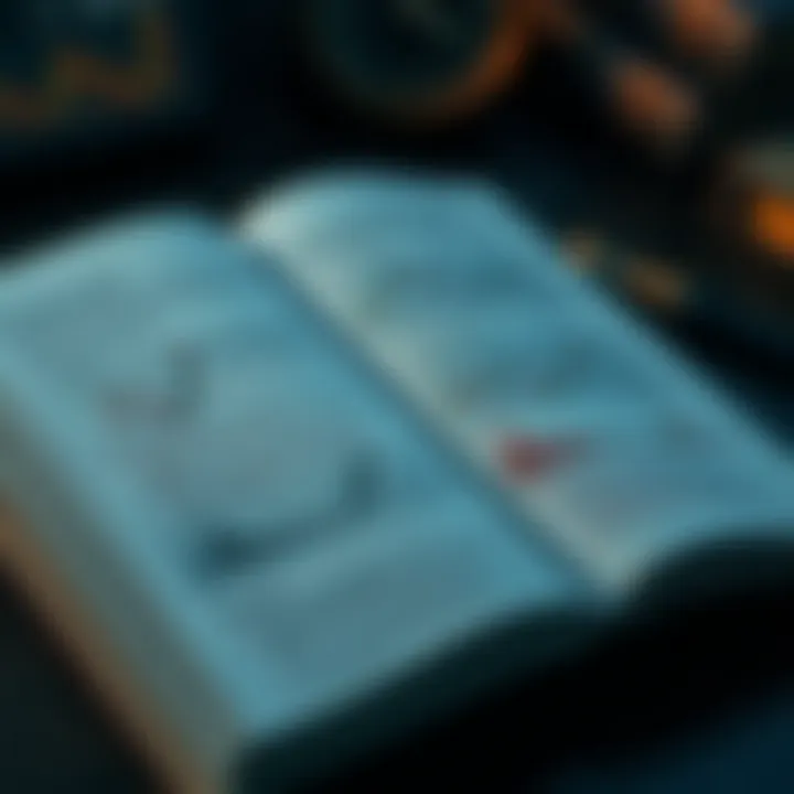 Trading Strategies Explained in Price Action Guidebook Open book displaying trading strategies and annotations related to price action techniques
