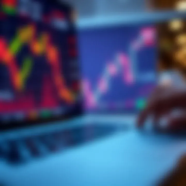 Illustration of trading platform interface with charts and indicators for binary options investment