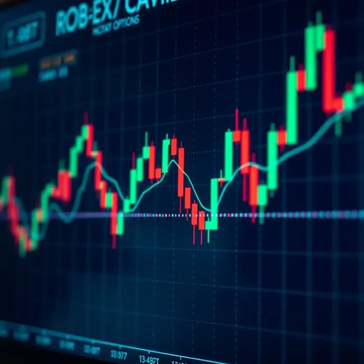 Candlestick chart illustrating bullish and bearish trends in binary options trading