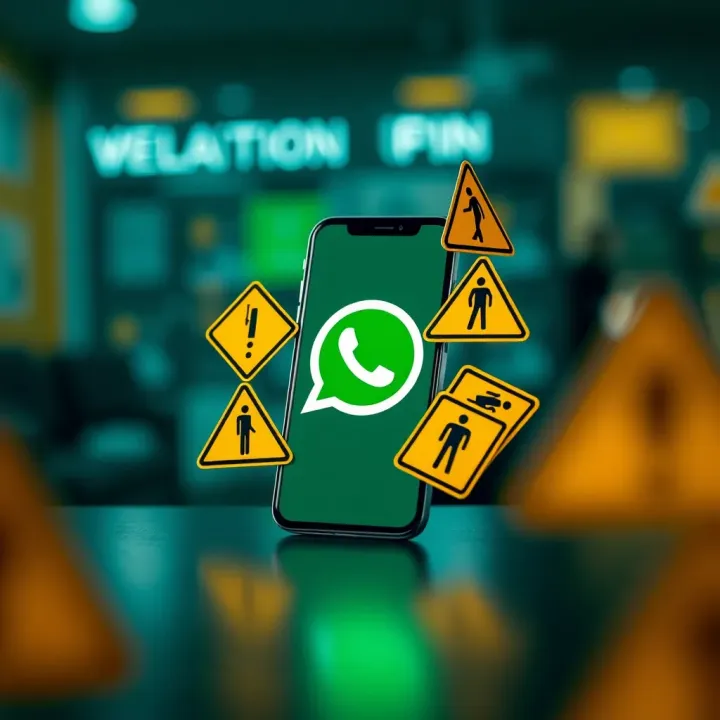 Illustration showing caution signs around a smartphone representing fraud prevention in trading groups