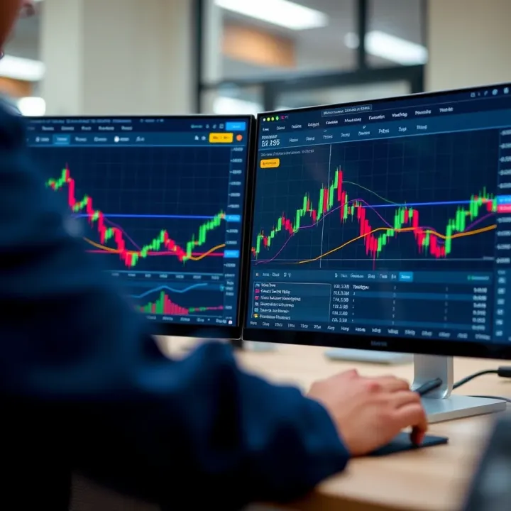 Comparison of trading platforms with user interface and key features highlighted
