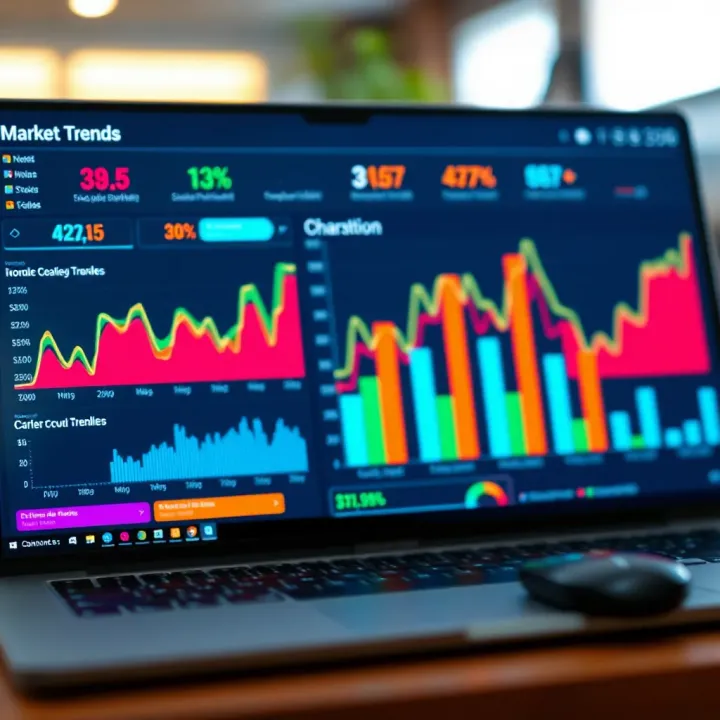 Chart displaying data trends and competitive landscape analysis tools