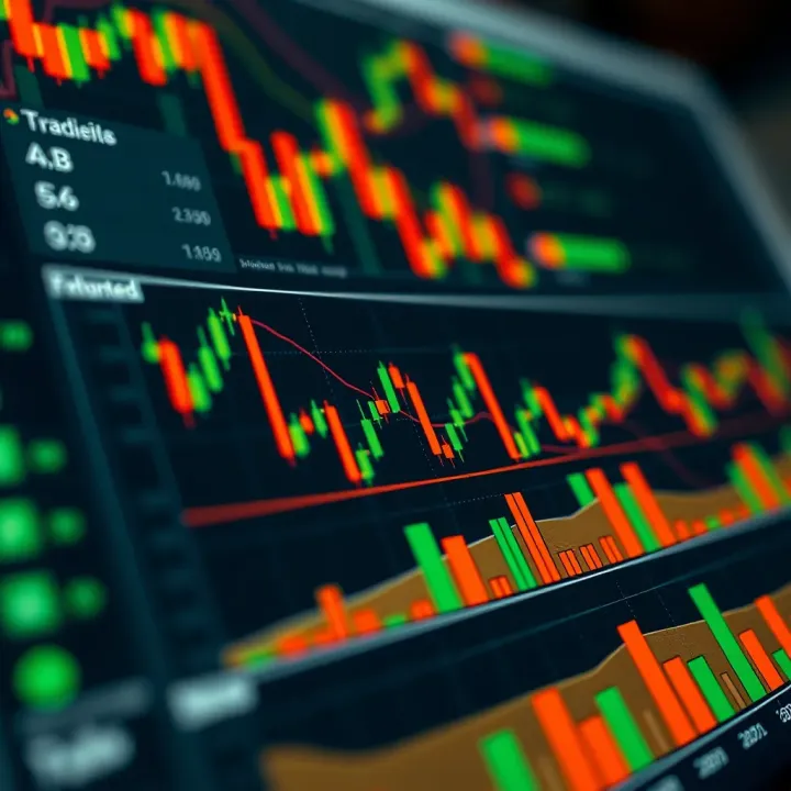 Illustration showing various candlestick patterns used in technical analysis of financial markets