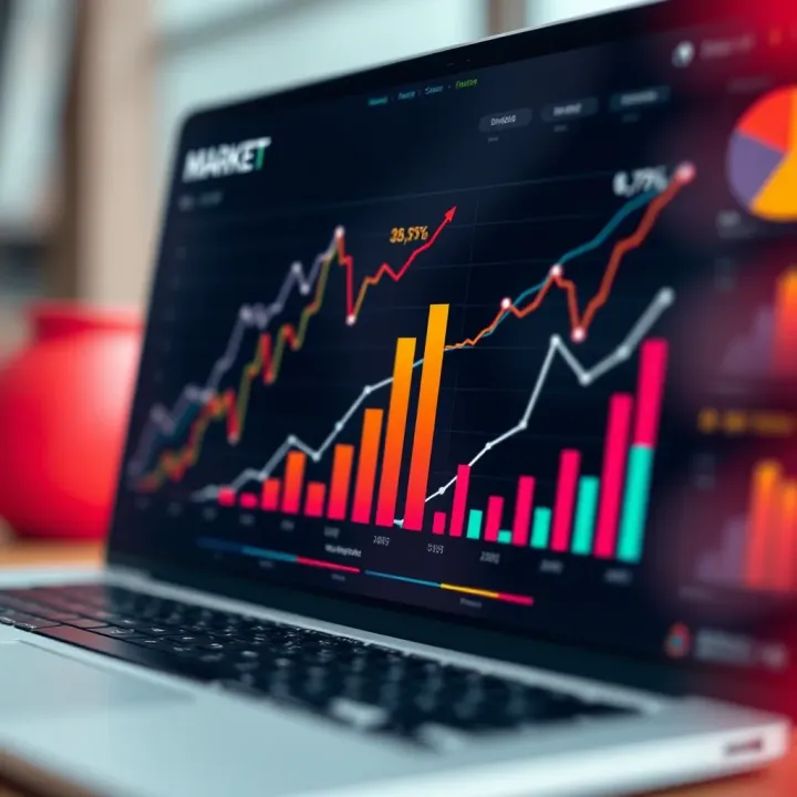 Market Trends and Competitive Landscape Overview Graph showing market trends and competitive analysis with data points and growth indicators