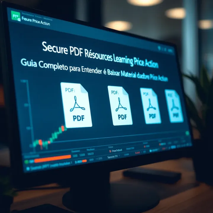 Secure PDF Resources for Learning Price Action Computer screen displaying downloadable PDF files related to trading education