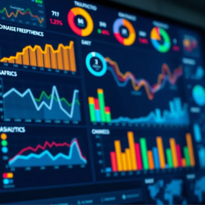 Dashboard with charts and data analytics representing consumer behavior insights