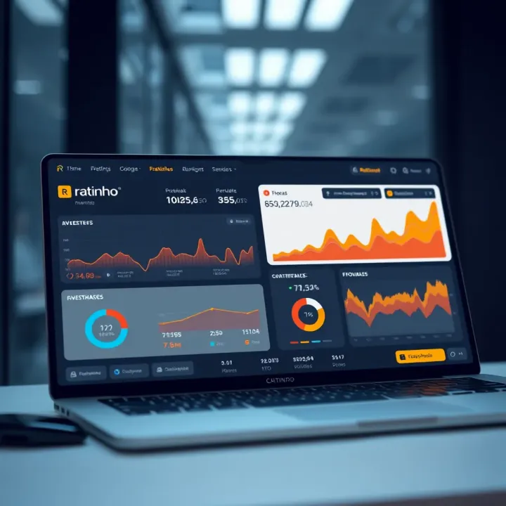 Overview of the Ratinho demo account dashboard showing investment options and performance metrics