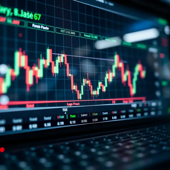 Graph showing forex currency pairs and copy trading connections
