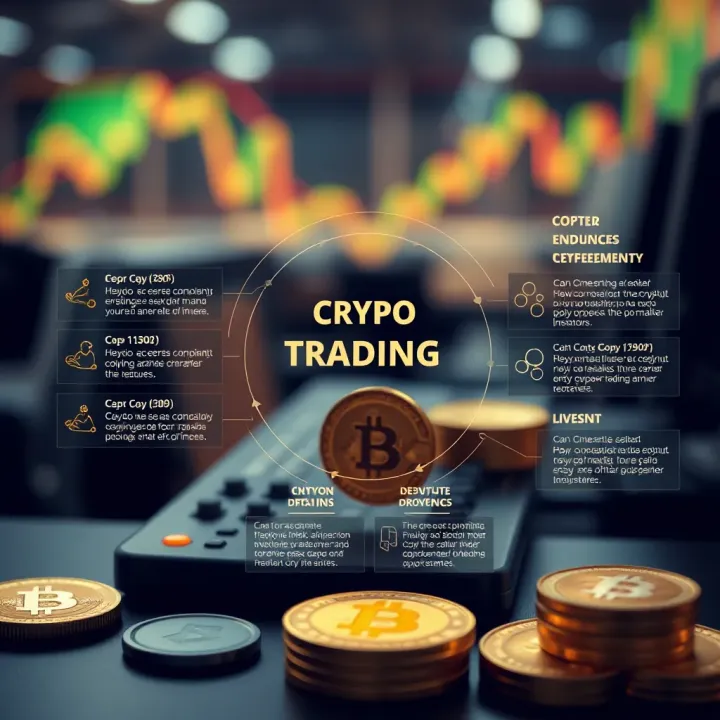 Diagram illustrating the concept of copying cryptocurrency trades from experienced investors