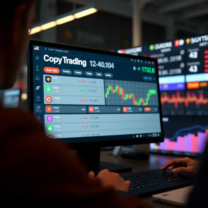 Screenshot of popular cryptocurrency copy trading platform interface showing trader selections