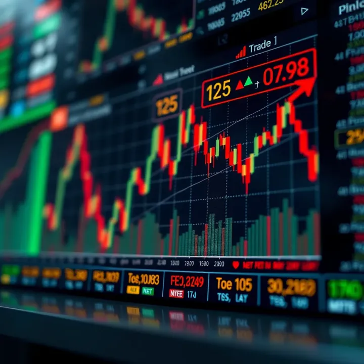 Graph showing stock price fluctuations during a single trading day
