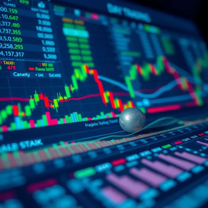 Illustration of financial market strategies with charts and trading indicators