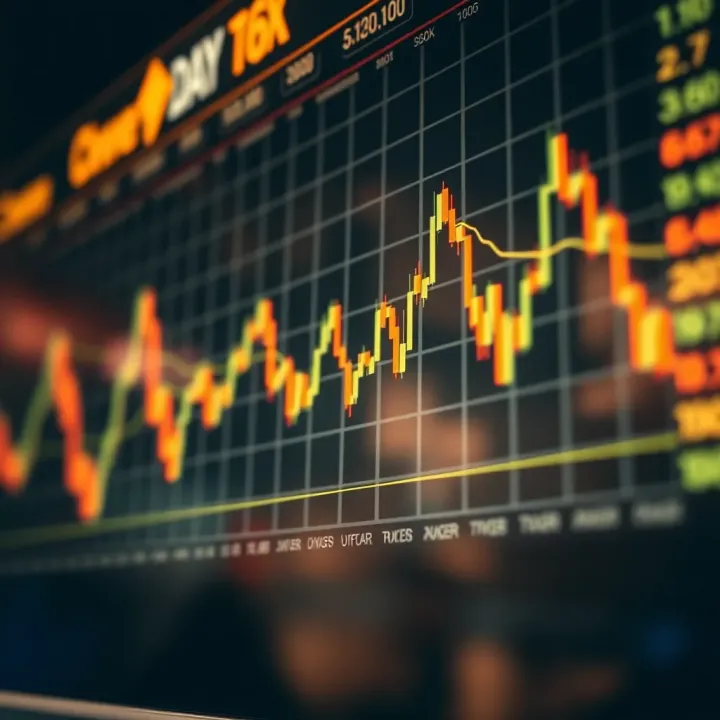 Chart showing cryptocurrency price fluctuations during a single trading day
