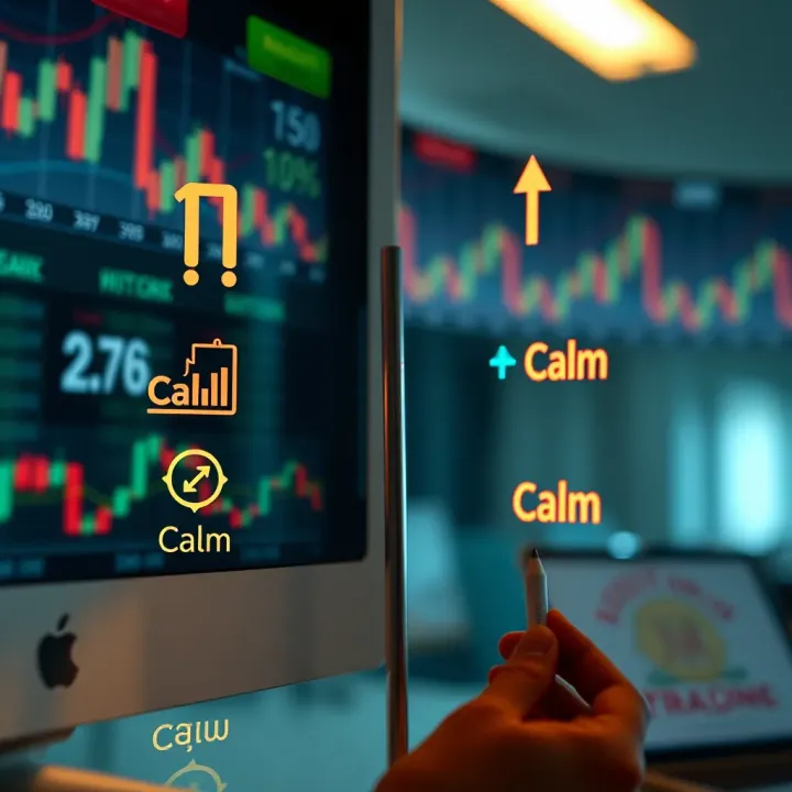 Maintaining Emotional Discipline in Day Trading for Consistency Illustration of emotional control and discipline with calm mindset symbols and trading indicators