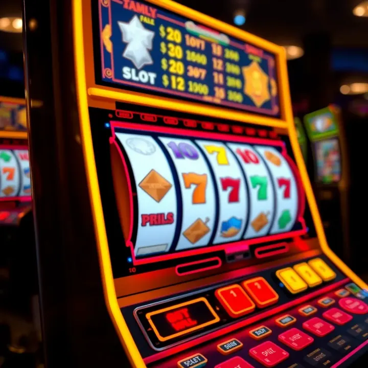 Virtual slot machine interface displaying reels and symbols for practice play