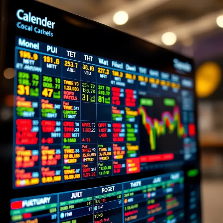 Economic calendar highlighting key forex market events and data releases