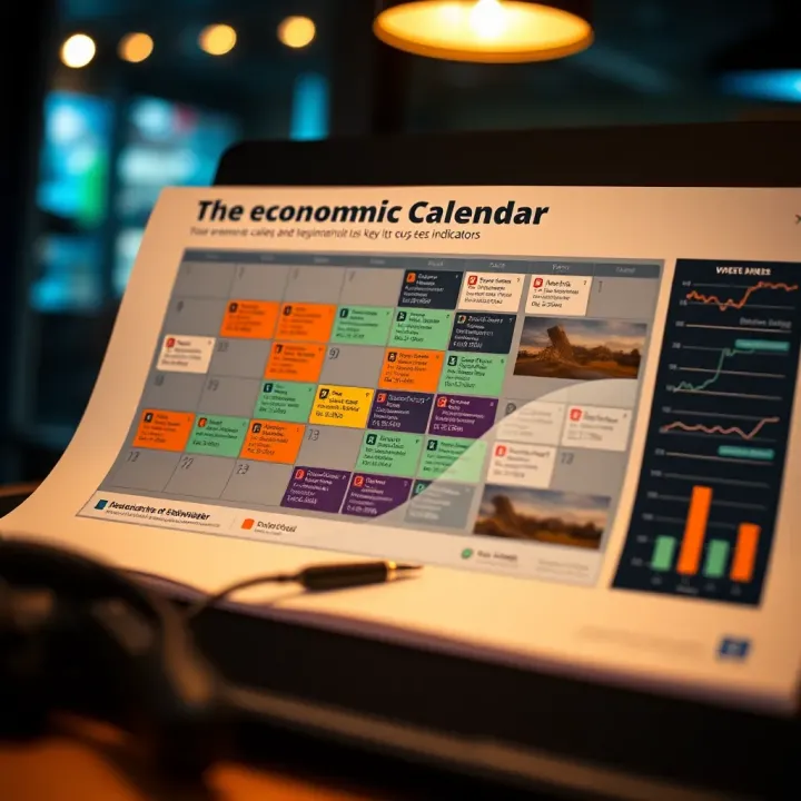 Diagram illustrating the concept of an economic calendar highlighting key financial events and indicators